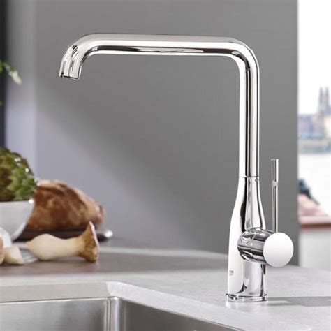 Eurocube professional 31395000 chrome tap. Grohe Essence Chrome High Spout Kitchen Sink Mixer Tap ...
