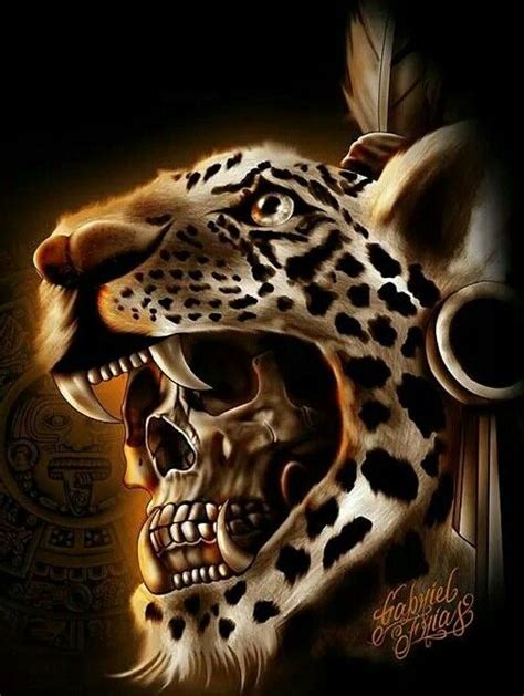 A beautiful 9x24 inch art print of the ancient maya moon goddess ixchel. Jaguar Warrior skull | Skulls & Skeletons | Pinterest
