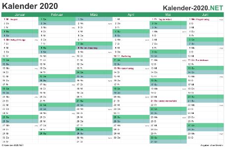 Kalender 2021 für österreich mit allen feiertagen. KALENDER 2020 mit Feiertagen & Ferien