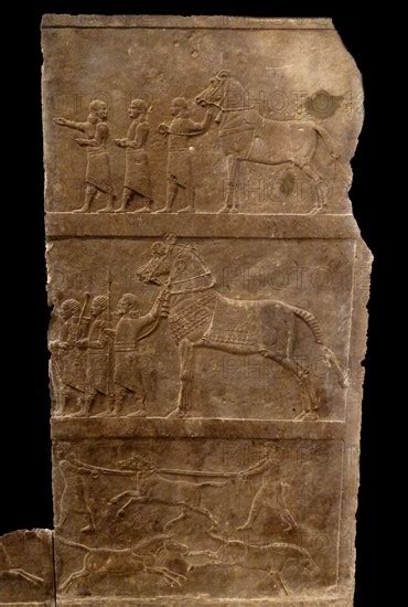 Relief Depicting The Royal Lion Hunt Assyrian About 645 635 Bc From