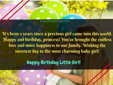 Second birthday sayings with wishes of fun, pleasure, laughter and happiness. Birthday wishes for small baby girl