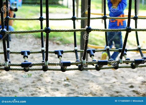 Rope Bridge At The Playground For Kids Stock Image Image Of Outdoor