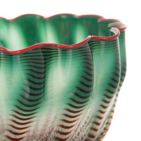 Dale Chihuly Green Seaform Art Glass Bowl