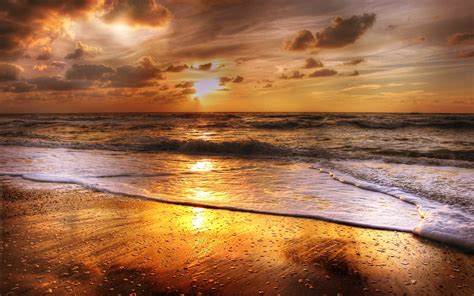 1440x900 Sunset Beach Sea Sun Clouds Wallpaper1440x900 Resolution Hd
