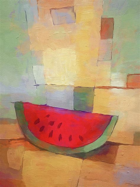 Melon Abstract Painting By Lutz Baar