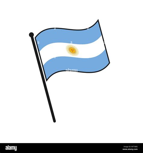 Icono Simple Bandera Argentina Aislado Sobre Fondo Blanco Imagen Vector De Stock Alamy