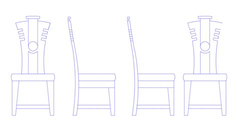 Simple Wooden Chair Elevation Block Cad Drawing Details Dwg File