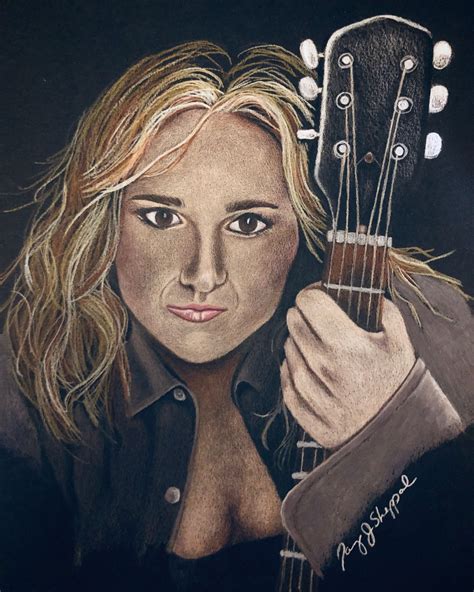 Colored Pencil On Black Canson Paper 11x14 Melissa Etheridge Canson
