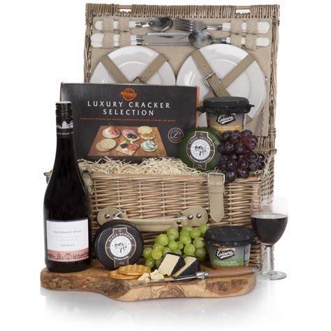 Luxury Wine Cheese And Pate Hamper Traditional Food Picnic Hampers