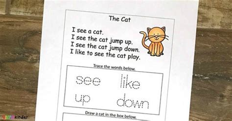 Read children stories in malayalam, read famous short stories and fairy tales in malayalam for kids by famous writers like priya as. Kindergarten Sight Word Cat Story Worksheet - Simply Kinder
