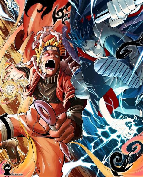 Naruto Uzumaki Vs Sasuke Uchiha By A2t Will Draw