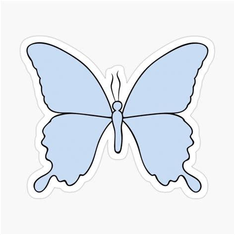 Pastel Blue Butterfly Sticker By Mcamore In 2021 Pop Stickers Blue