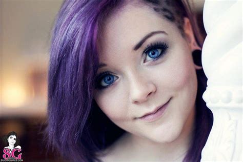 Purple Hair Blue Eyes Suicide Girls Maisie Suicide Wallpapers Hd