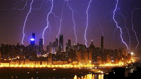 🥇 China Buildings Lightning City Skyline Bolts Bing