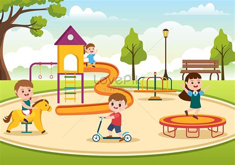 Children Playground Cartoon Illustration Illustration Imagepicture