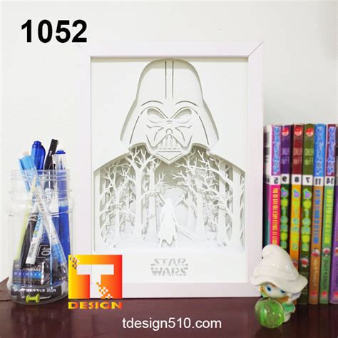 1052. Star Wars – Paper cut light box template, shadow box, 3D papercut
