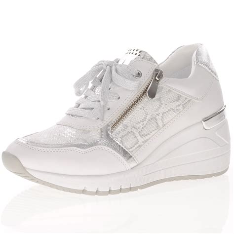Marco tozzi court shoes casual shoes slippers grey new. Marco Tozzi - 23743 Wedge Trainer, White, The Shoe Horn