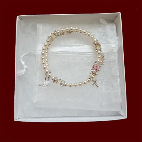 Swarovski Crystal Wrap Rosary Bracelet With Birthstone Wedding
