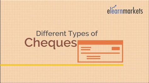 Know The Different Types Of Cheques Youtube