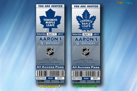 Toronto Maple Leafs Invitation Toronto Maple Leafs Birthday Invite