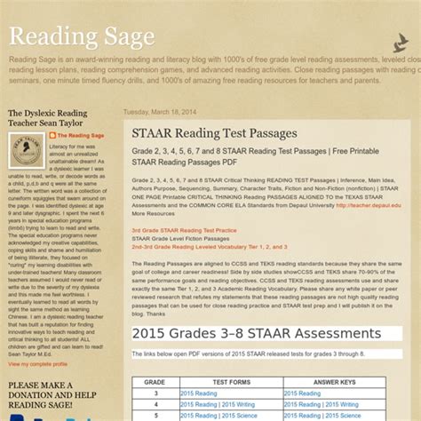 Released test forms that were administered online are released as practice tests. STAAR Reading Test Passages | Pearltrees