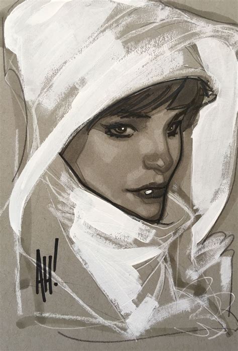 Adam Hughes Original Art Portrait Of Comic Character Ghost Comic Art