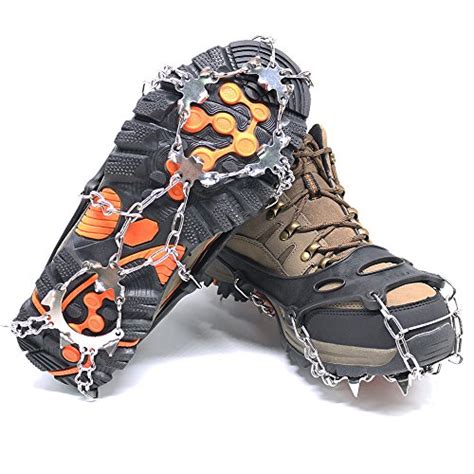 Lebolike Antiskid Crampons 18 Micro Spikes Grips Traction Cleats For