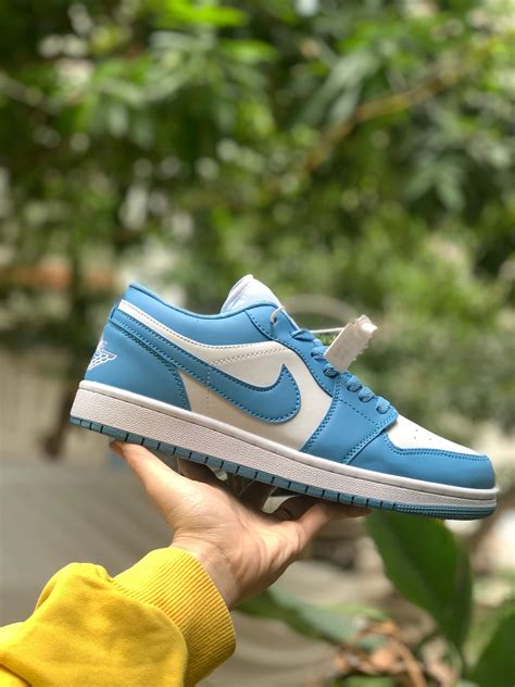 Giày Jordan Xanh Dương Cổ Cao Xanh, Nike Jordan 1 Low Xanh Dương Vạch