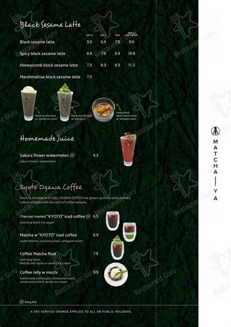 Menu At Matcha Ya Cafe Haymarket