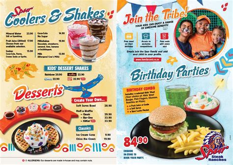 Spur Menu And Prices South Africa