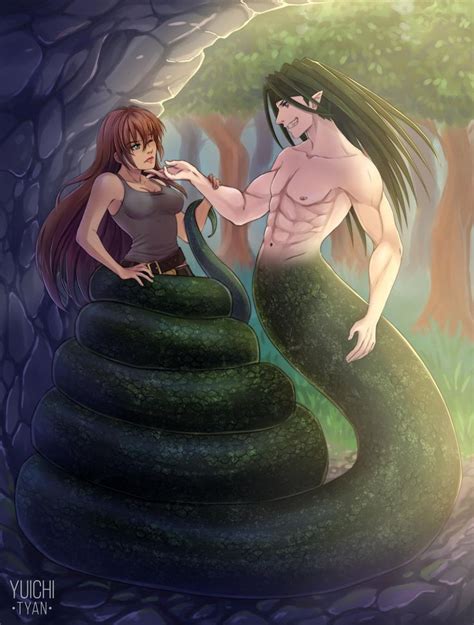Finished YCH Naga Caught The Girl By YuiChi Tyan On DeviantArt Anime