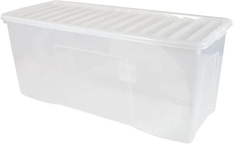 EXTRA LARGE CLEAR PLASTIC STORAGE BOX WITH LID 133 LITRE Amazon Co Uk