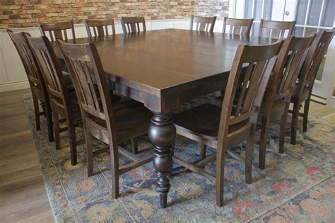Turned Leg Square Dining Table For 12 | Table for 12, Square dining
