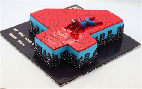 4th Birthday Spiderman Cake Kids 4th Happy Birthday Cakes