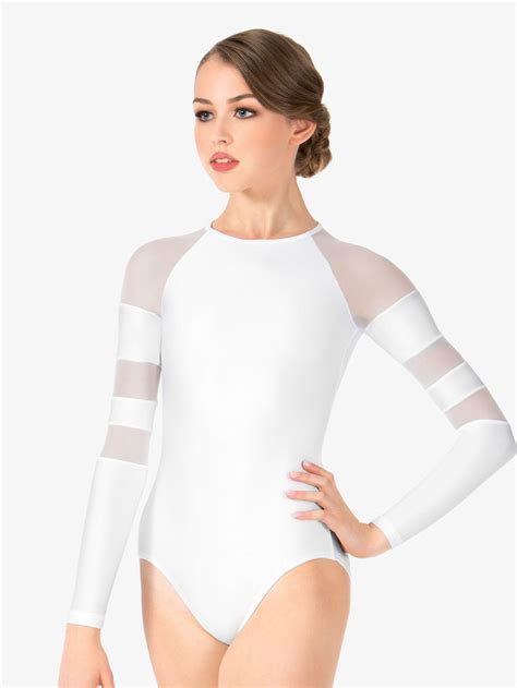 Womens Long Sleeve Mesh Leotard Long Sleeve Mesh Leotard Dance