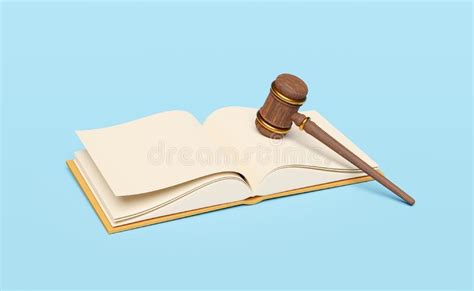 Gavel Book Law Concept 3d Icon Stock Illustrations 200 Gavel Book Law