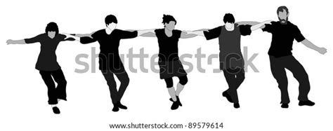 Group Line Dancers Stock Vector Royalty Free 89579614 Shutterstock