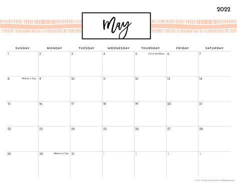 2022 Pretty Patterns Printable Calendar For Moms Imom