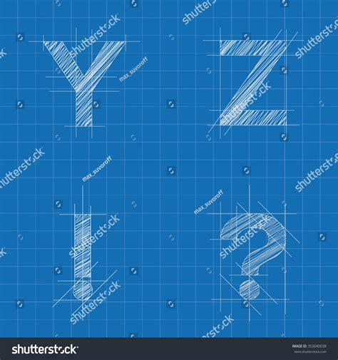 Architectural Sketched Letters Stock Vector 353040038 Shutterstock