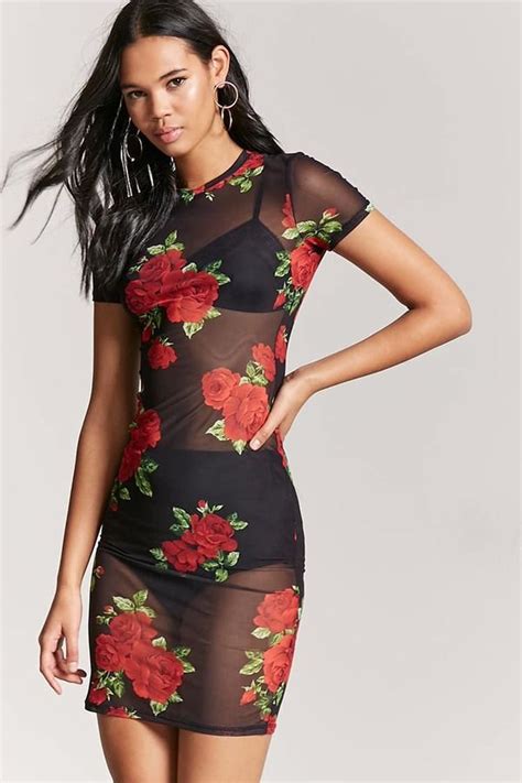 Floral Mesh Knit Dress For A Stylish Look