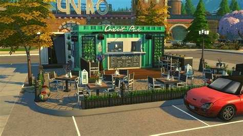 Eco Lifestyle Cafe 🌿 Sims 4 Speed Build Stop Motion Evergreen Harbor