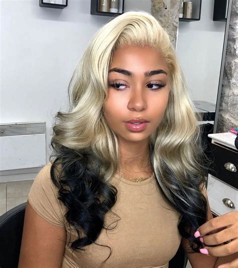 Glueless Wear Go Blonde Roots Black End Wavy Pre Plucked Bleached