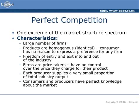 Perfect competition is a market structure that has specific characteristics. Market Structures - Revision Presentation