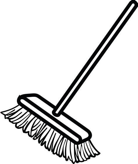 Download Mop Clipart Transparent Background - Broom Clipart Black And White - ClipartKey