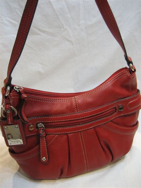Vintage Tignanello Red Leather Hobo Handbag Medium Purse Etsy
