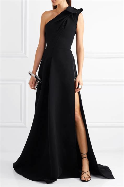 black virtuoso one shoulder cady gown maticevski in 2020 elegant dresses for women black