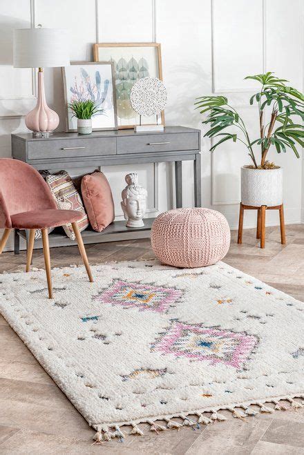 Explore living room rugs available in contemporary and traditional designs for quick picking. Cloudcraft Carved Tribal Shag White Rug | Rugs in living ...