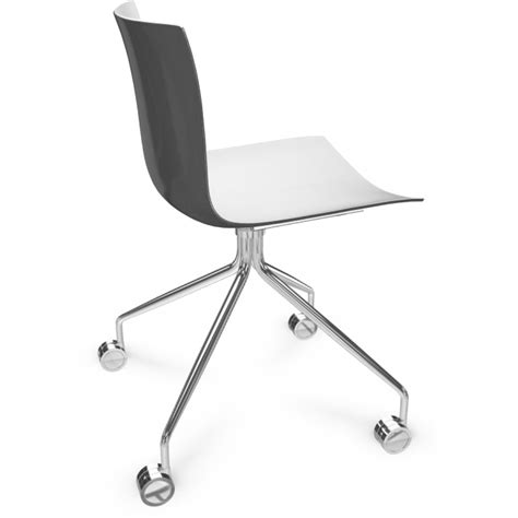 Stuhl norma in der vollständig mit stoff bezogenen version. Arper - Catifa 46 0273 Stuhl mit Rollen fest chrom ...