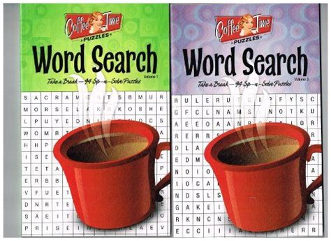 Coffee Time Word Search Puzzles Set Of 3 Volumes 1 2 3 Word