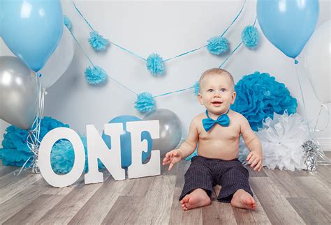 Flower Wall Ballons Blue Background Backdrop For Baby Boy Photography